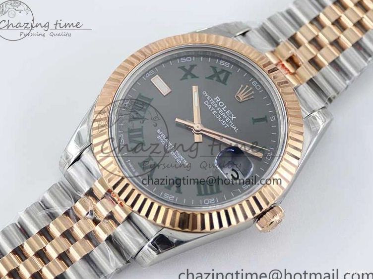 VR3235 904L Green on 126331 Edition Dial SS Bracelet RG Best 41 Steel TWF Jubilee 1:1 RG SS DateJust Roman Gray 0421